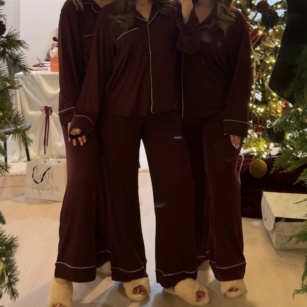 H&M burgundy PJ Set - Picture 3 of 4